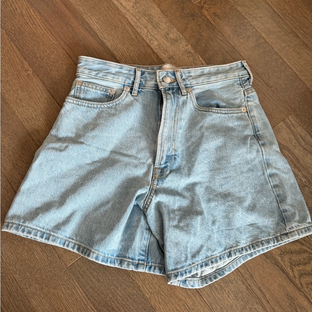 Everlane High Waisted Shorts - 25 - Light Blue